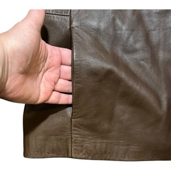 Nicole Miller Original Leather Jacket Brown Ladies Size XL - Picture 5 of 16